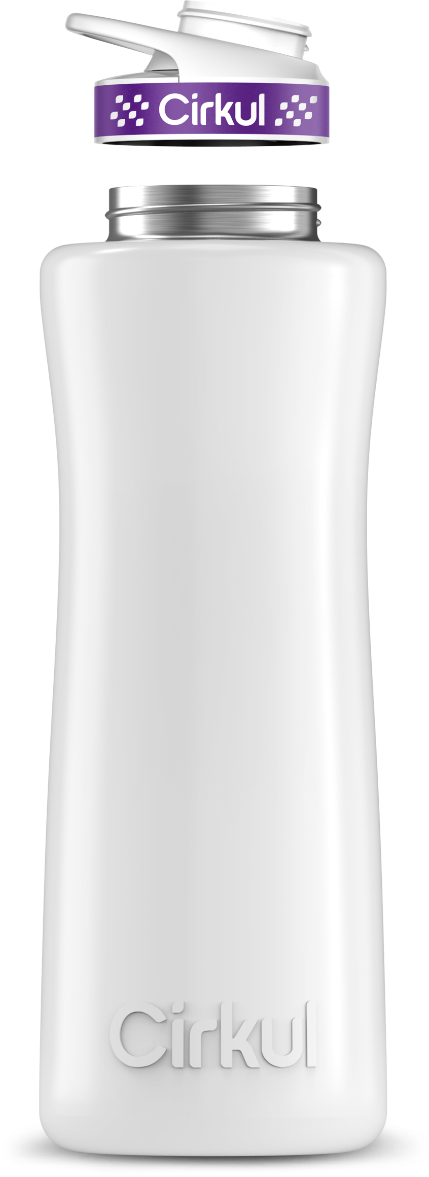 Stainless Steel Bottle & Comfort Grip Lid - purple lid