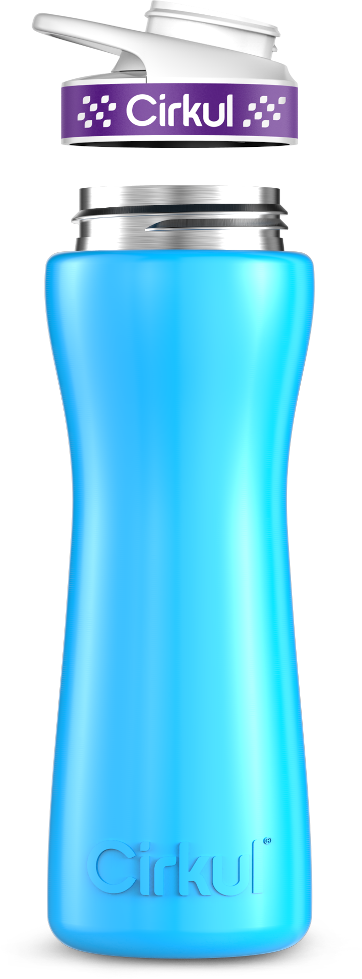 Stainless Steel Bottle & Comfort Grip Lid - purple lid