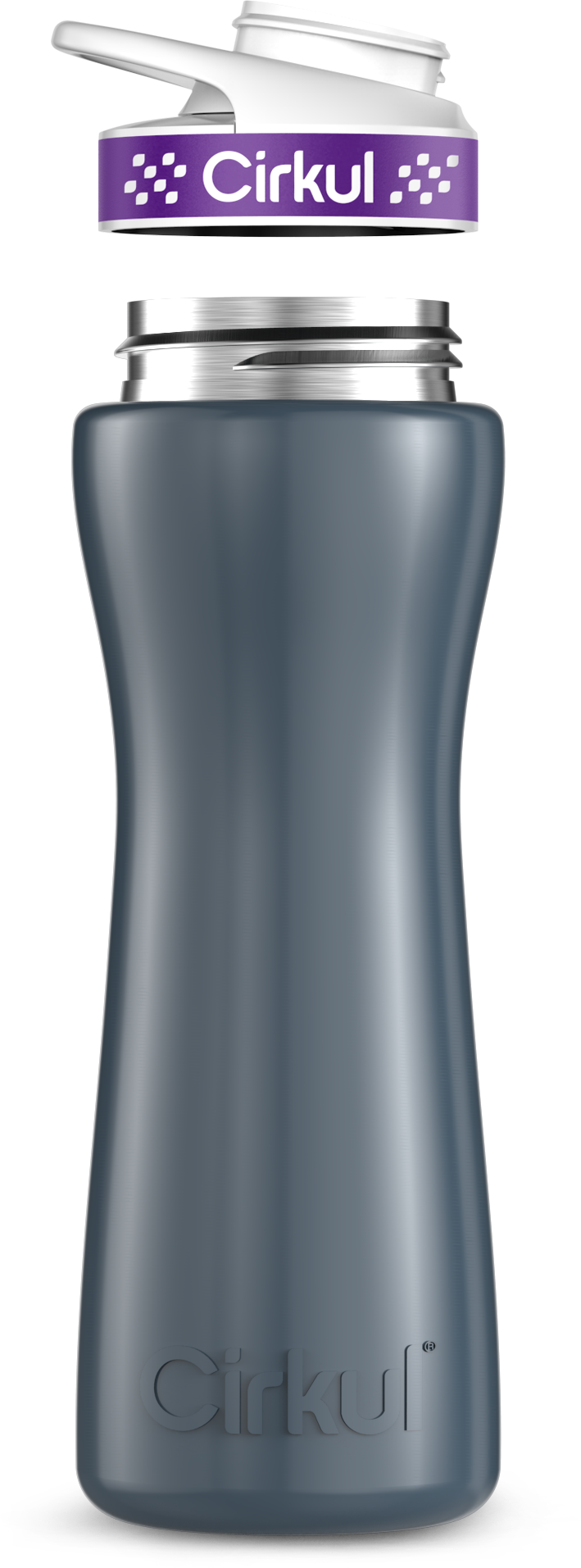 Stainless Steel Bottle & Comfort Grip Lid - purple lid