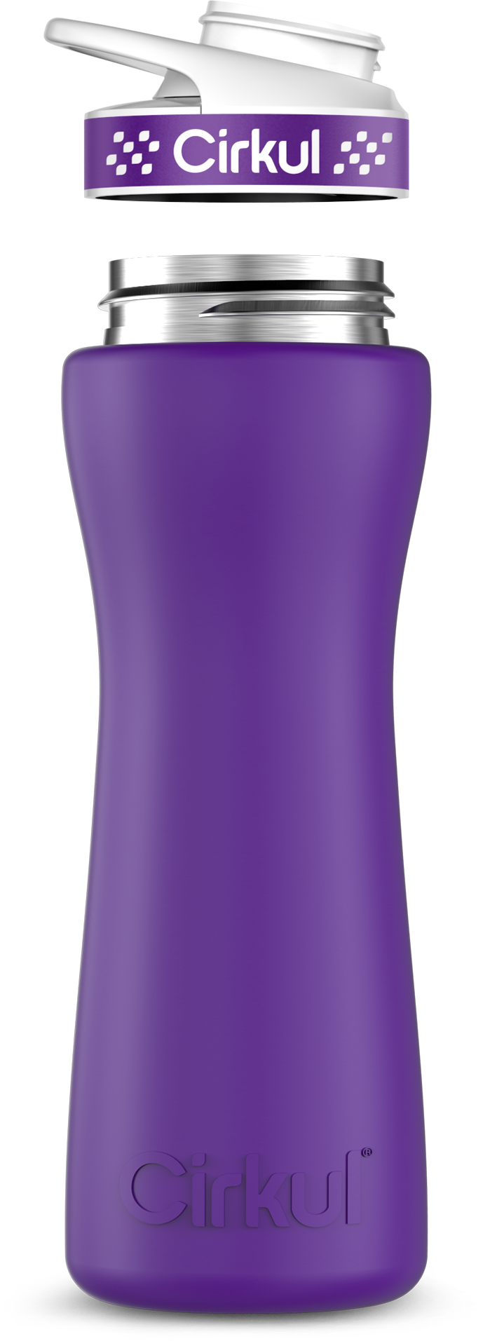 Stainless Steel Bottle & Comfort Grip Lid - purple lid