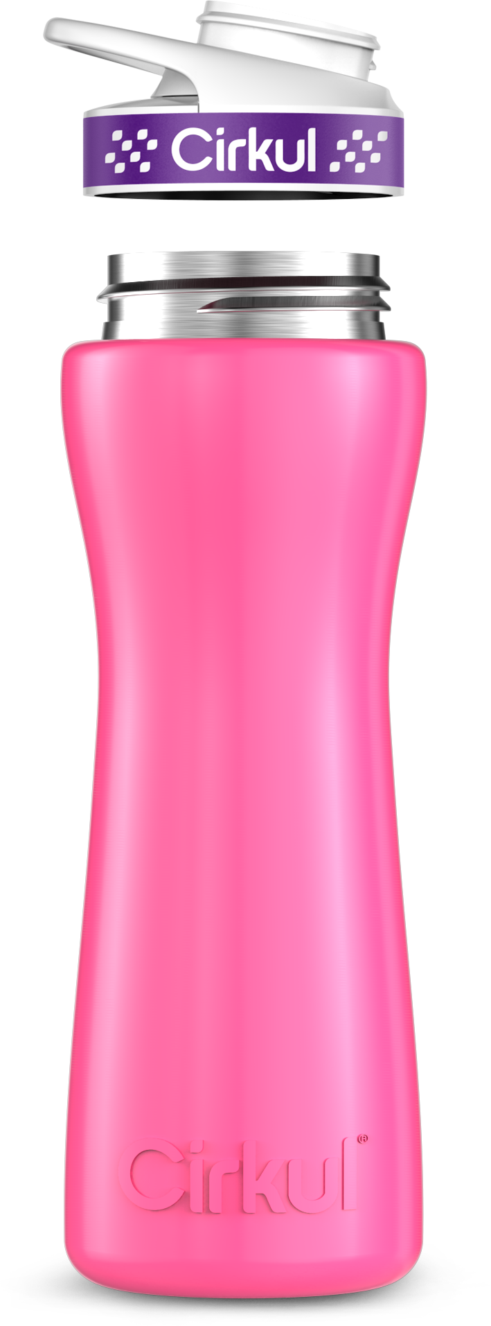 Stainless Steel Bottle & Comfort Grip Lid - purple lid