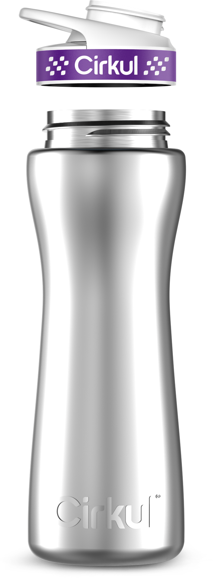 Stainless Steel Bottle & Comfort Grip Lid - purple lid