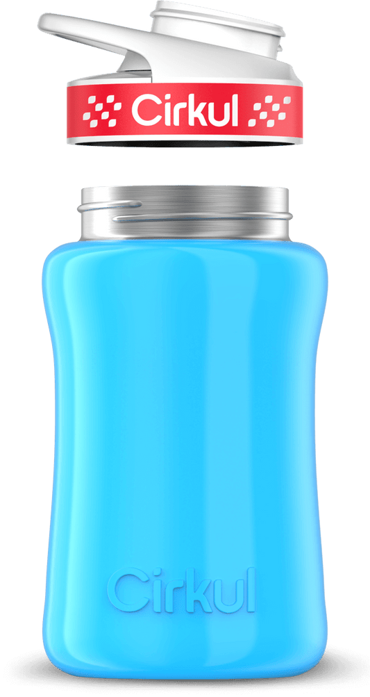 Stainless Steel Bottle & Comfort Grip Lid - red lid