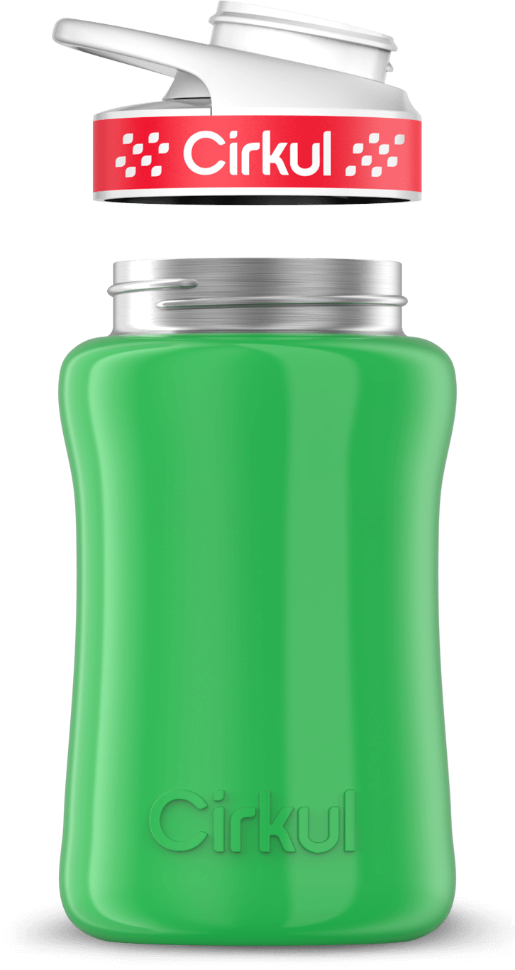 Stainless Steel Bottle & Comfort Grip Lid - red lid