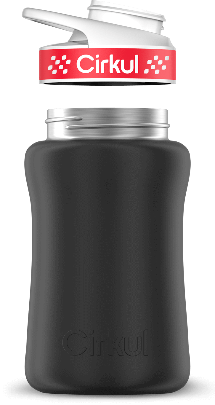 Stainless Steel Bottle & Comfort Grip Lid - red lid