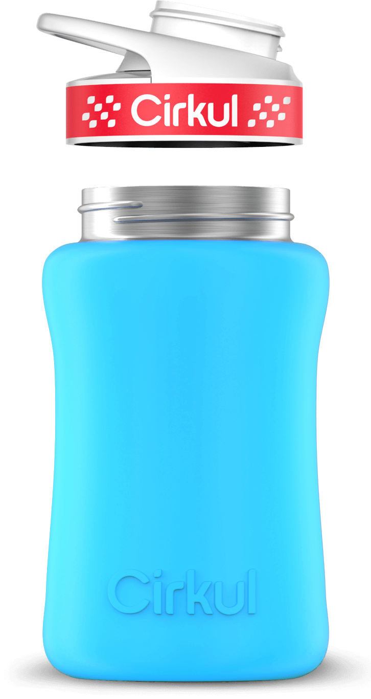 Stainless Steel Bottle & Comfort Grip Lid - red lid