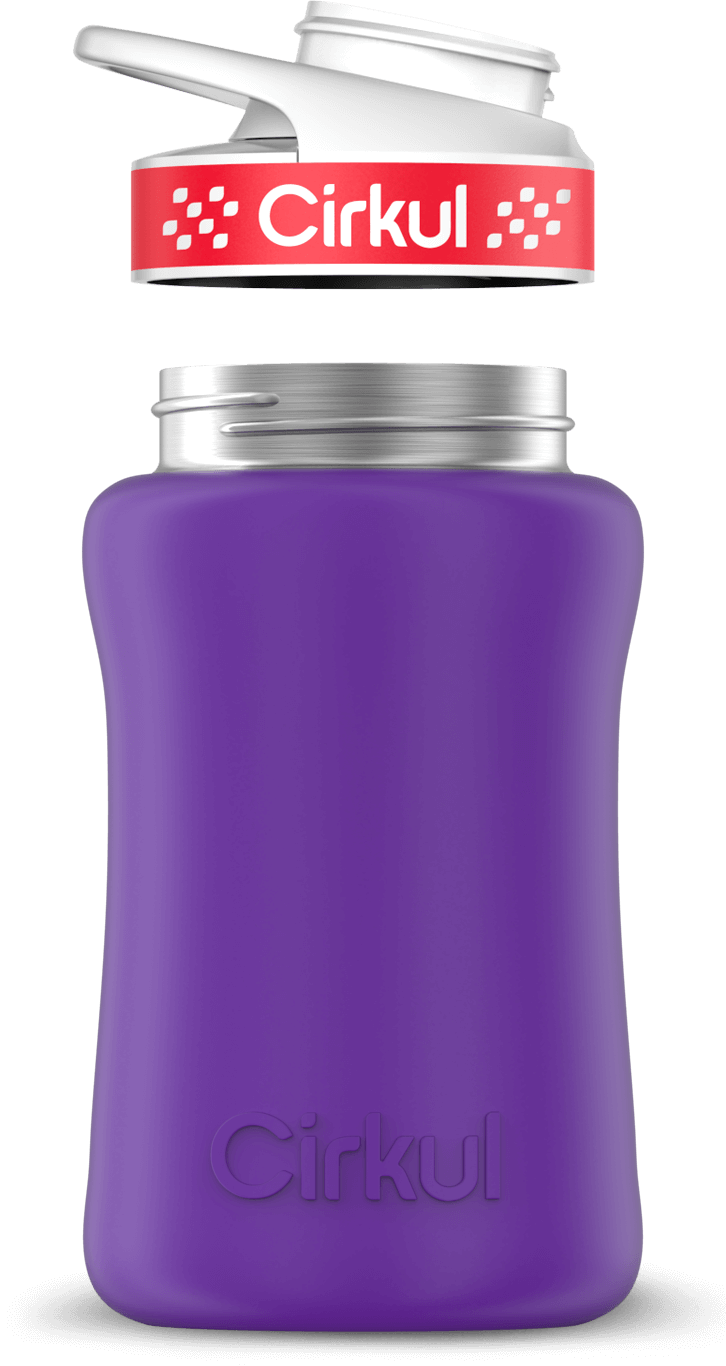 Stainless Steel Bottle & Comfort Grip Lid - red lid