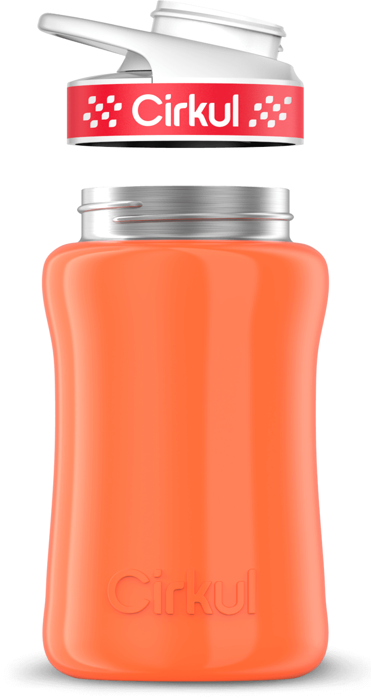 Stainless Steel Bottle & Comfort Grip Lid - red lid