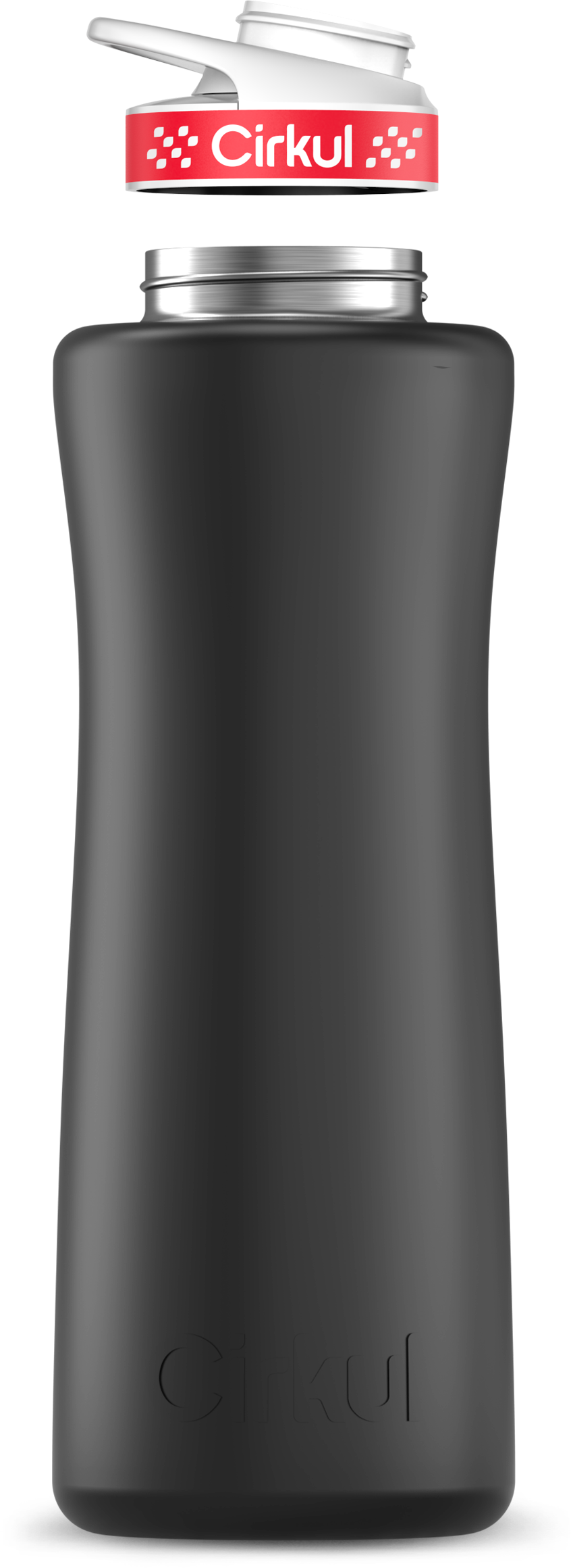 Stainless Steel Bottle & Comfort Grip Lid - red lid