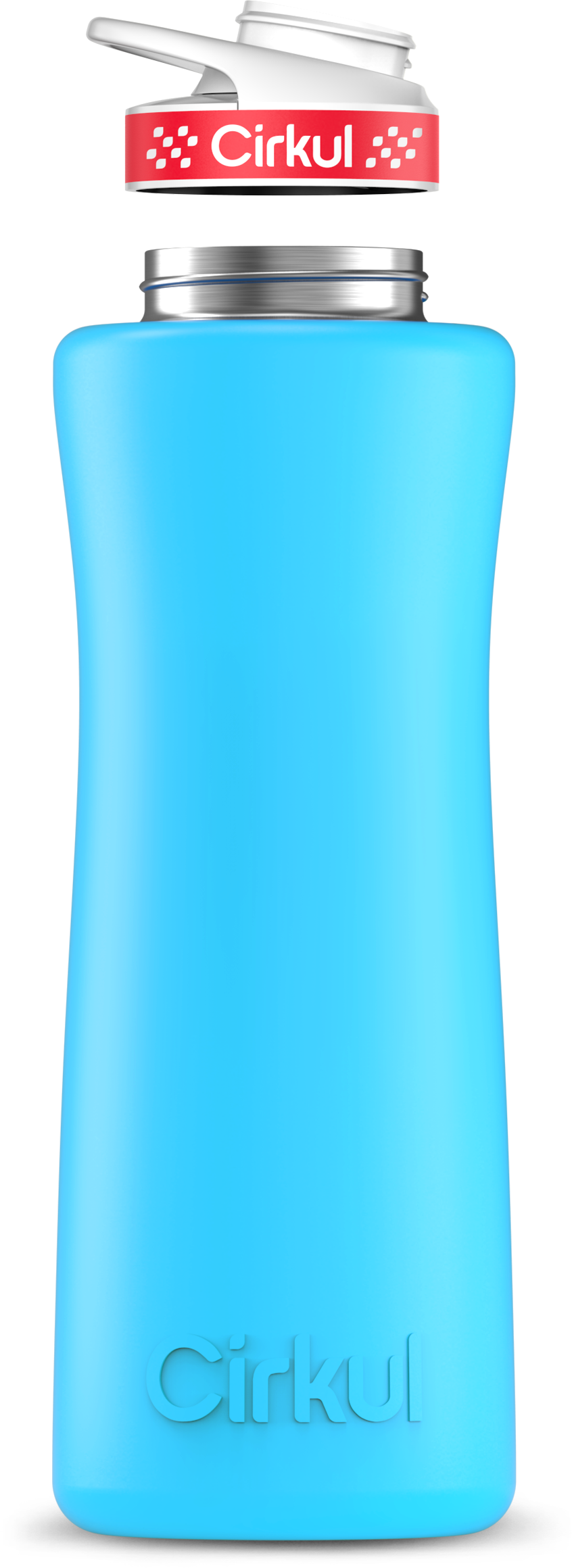 Stainless Steel Bottle & Comfort Grip Lid - red lid