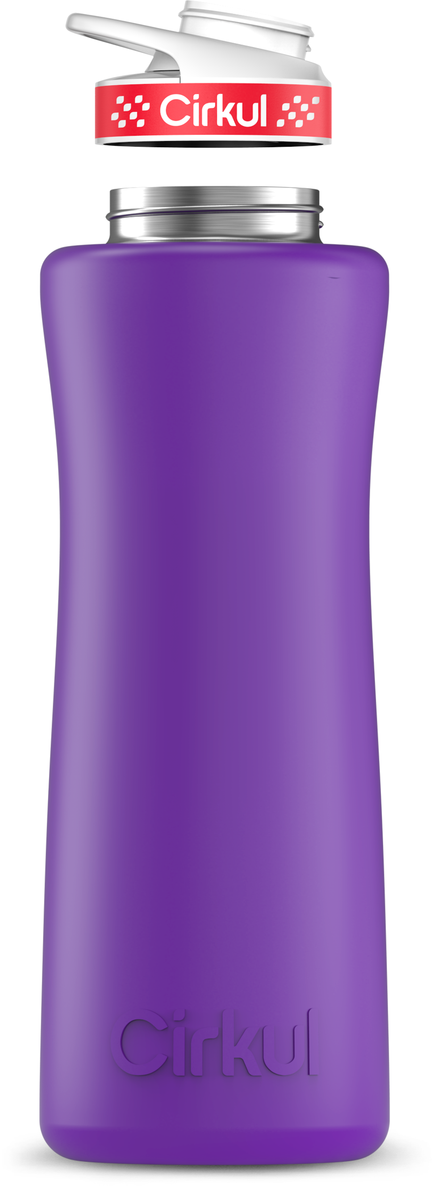 Stainless Steel Bottle & Comfort Grip Lid - red lid