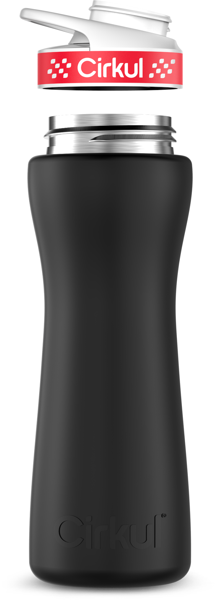 Stainless Steel Bottle & Comfort Grip Lid - red lid