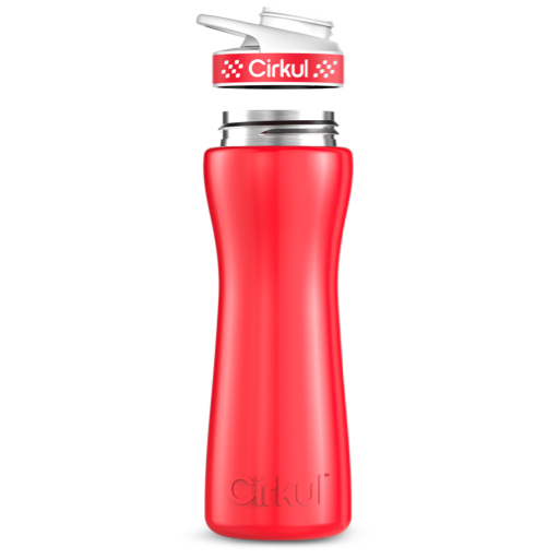 Stainless Steel Bottle & Comfort Grip Lid - red lid