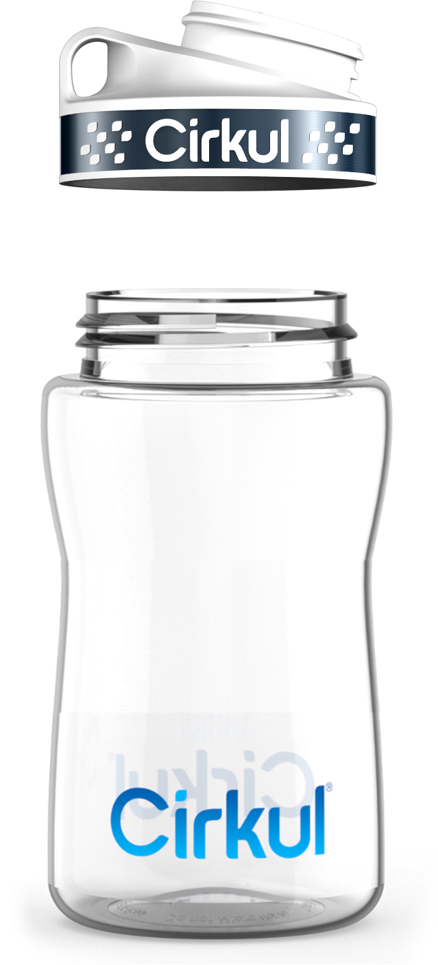 Custom 12oz. Plastic Bottle & Comfort Grip Lid