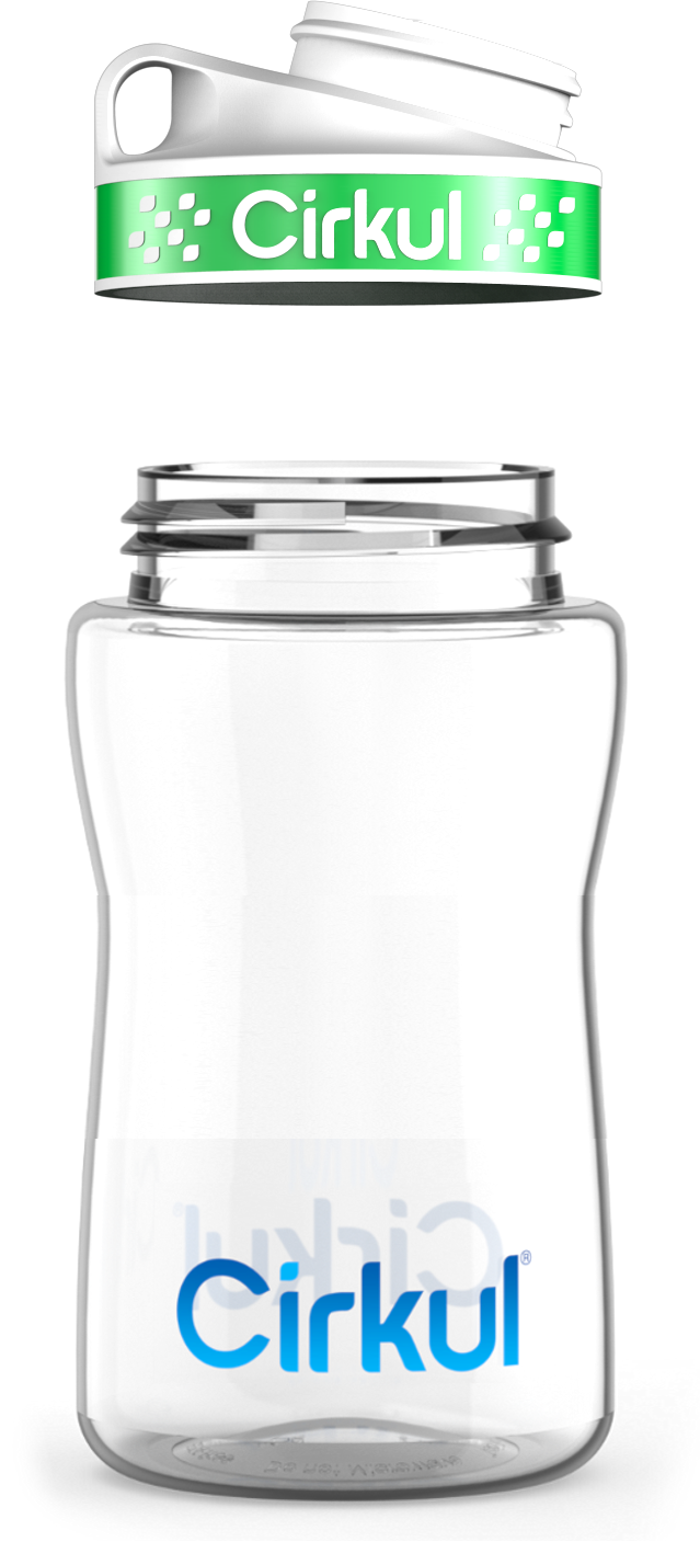 Custom 12oz. Plastic Bottle & Comfort Grip Lid