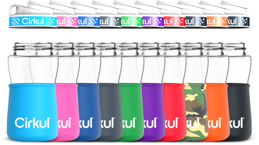 12oz. Plastic Bottle & Comfort Grip Lid + 12oz. Chill Sleeve